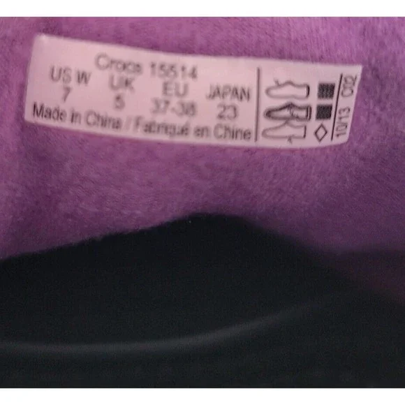 Crocs Womens Shoes Size 7 Purple Suede Slip On Sneakers 15514 - Picture 10 of 10